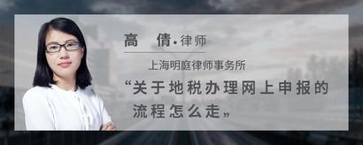 关于地税办理网上申报的流程怎么走