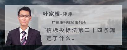 招标投标法第二十四条规定了什么