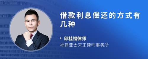 借款利息偿还的方式有几种