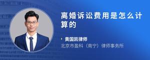 离婚诉讼费用是怎么计算的