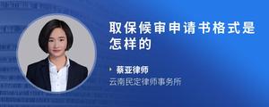 取保候审申请书格式是怎样的