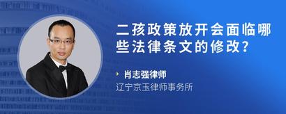 二孩政策放开会面临哪些法律条文的修改？