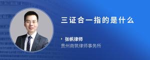 三证合一指的是什么