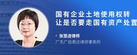 国有企业土地使用权转让是否要走国有资产处置程序