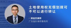 土地使用权无偿划拨可不可以进行转让