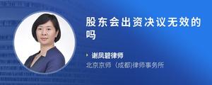 股东会出资决议无效的吗
