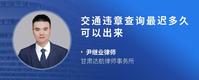 交通违章查询最迟多久可以出来