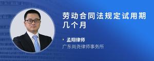 劳动合同法规定试用期几个月