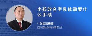 小孩改名字具体需要什么手续