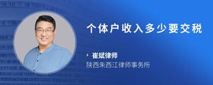 个体户收入多少要交税