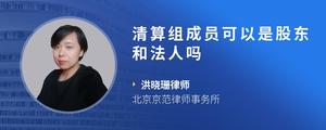 清算组成员可以是股东和法人吗