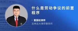 什么是劳动争议的前置程序