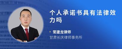 个人承诺书具有法律效力吗