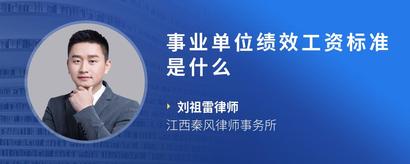 事业单位绩效工资标准是什么