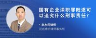 国有企业渎职罪既遂可以追究什么刑事责任?