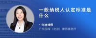 一般纳税人认定标准是什么