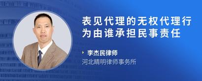 表见代理的无权代理行为由谁承担民事责任
