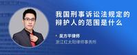我国刑事诉讼法规定的辩护人的范围是什么