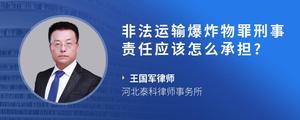 非法运输爆炸物罪刑事责任应该怎么承担??