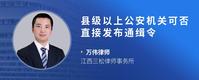 县级以上公安机关可否直接发布通缉令