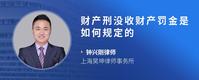 财产刑没收财产罚金是如何规定的