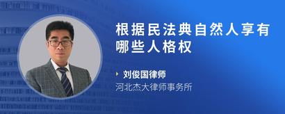 根据民法典自然人享有哪些人格权