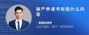 破产申请书包括什么内容