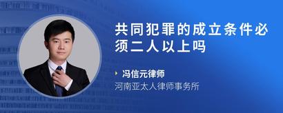 共同犯罪的成立条件必须二人以上吗