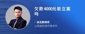 欠款4000元能立案吗?