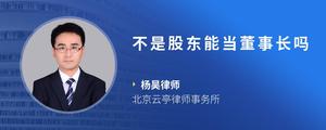 不是股东能当董事长吗