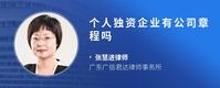 个人独资企业有公司章程吗