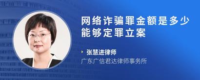 网络诈骗罪金额是多少能够定罪立案