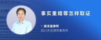 事实重婚罪怎样取证