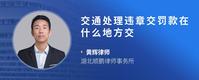 交通处理违章交罚款在什么地方交