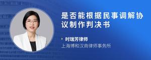 是否能根据民事调解协议制作判决书