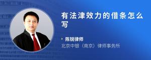 有法津效力的借条怎么写