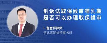 刑诉法取保候审哺乳期是否可以办理取保候审
