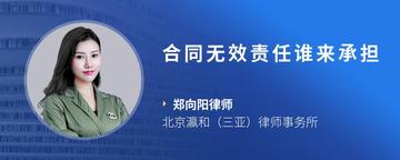 合同无效责任谁来承担