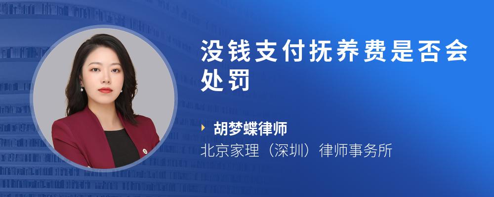 没钱支付抚养费是否会处罚