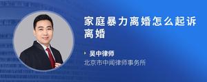 家庭暴力离婚怎么起诉离婚