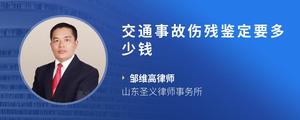 交通事故伤残鉴定要多少钱