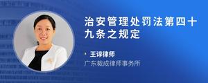 治安管理处罚法第四十九条之规定