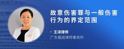 故意伤害罪与一般伤害行为的界定范围