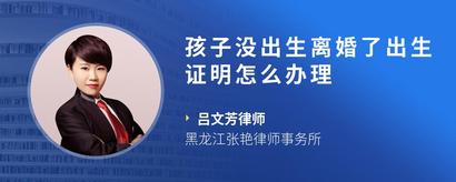 孩子没出生离婚了出生证明怎么办理