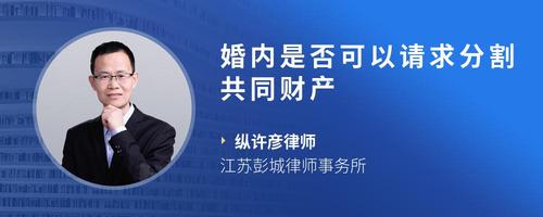 婚内是否可以请求分割共同财产