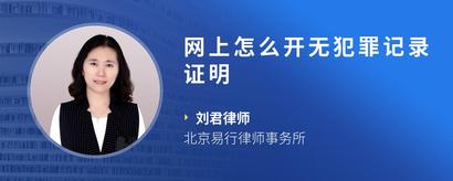 网上怎么开无犯罪记录证明