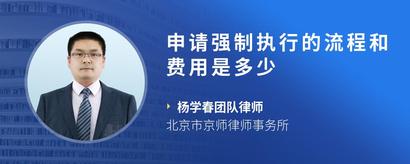 申请强制执行的流程和费用是多少