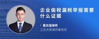 企业偷税漏税举报需要什么证据