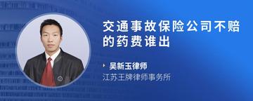 交通事故保险公司不赔的药费谁出