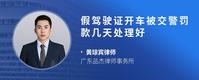 假驾驶证开车被交警罚款几天处理好